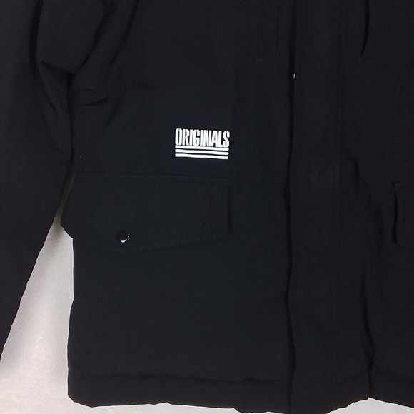 RARE 90s Adidas Originals Pakaian‎ Logo L Black Down Feather Coat - Picture 8 of 16